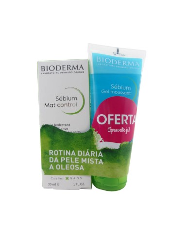 Bioderma Sébium Pack Mat Control Matifying Cream 30ml + Sébium Gel Cleaning 100ml