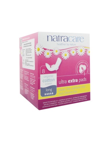 Natracare Extra Fine Natural Wipes with Wings 8 units