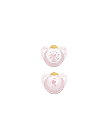 NUK Rose and Blue Latex Pacifier 0-6M x2