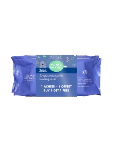 Uriage Baby 1ère Pack Cleansing Water Wipes 2x 70pc