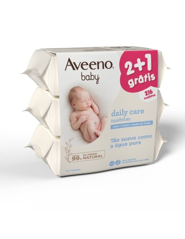 Aveeno Baby Pack Daily Care Baby Wipes 3x 72 Units