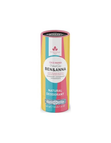Ben Anna Natural Deodorant Coconut Mania Stick Paper Tube 40g