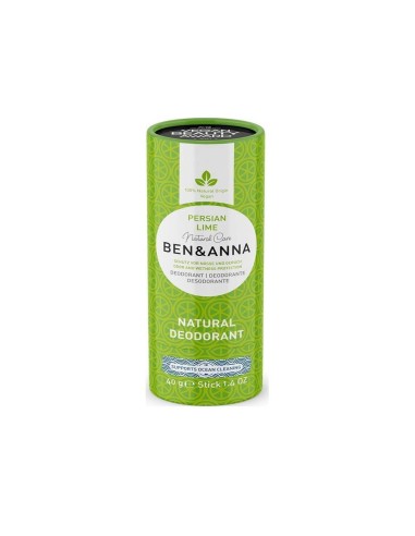 Ben Anna Persian Lime Natural Deodorant Stick Paper Tube 40g