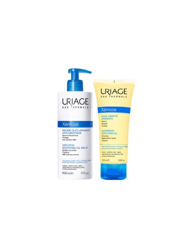 Uriage Pack Xémose Soothing Anti-Itchy Balm 500ml + Xémose Soothing Cleansing Oil 200ml