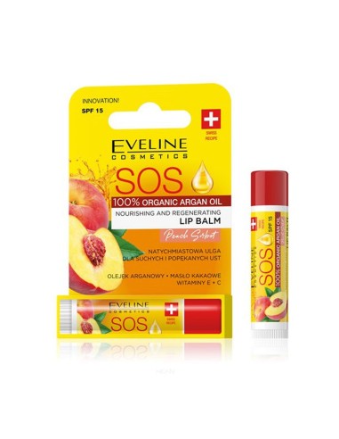 Eveline Cosmetics SOS Lip Balm Peach Sorbet SPF15 4,2g